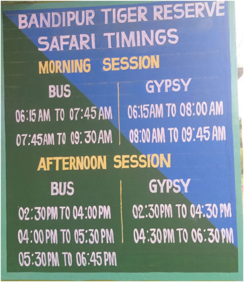 bandipur wildlife sanctuary safari timings